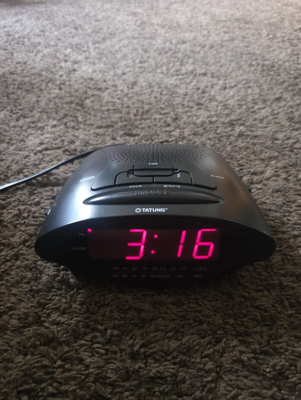 Tatung Digital Alarm Clock with Red LED Display